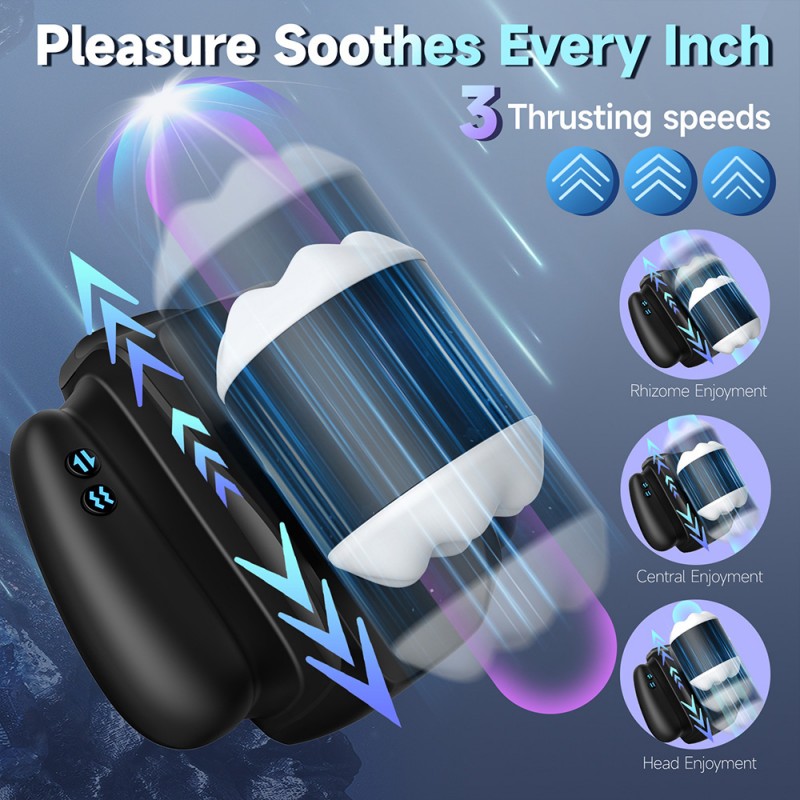 Thrusting & Vibrating Automatic Masturbator with Phone Holder & APP Control2