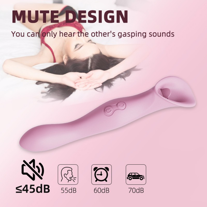 Double Headed G-Spot Vibrator Rose Toy with Tongue Lick