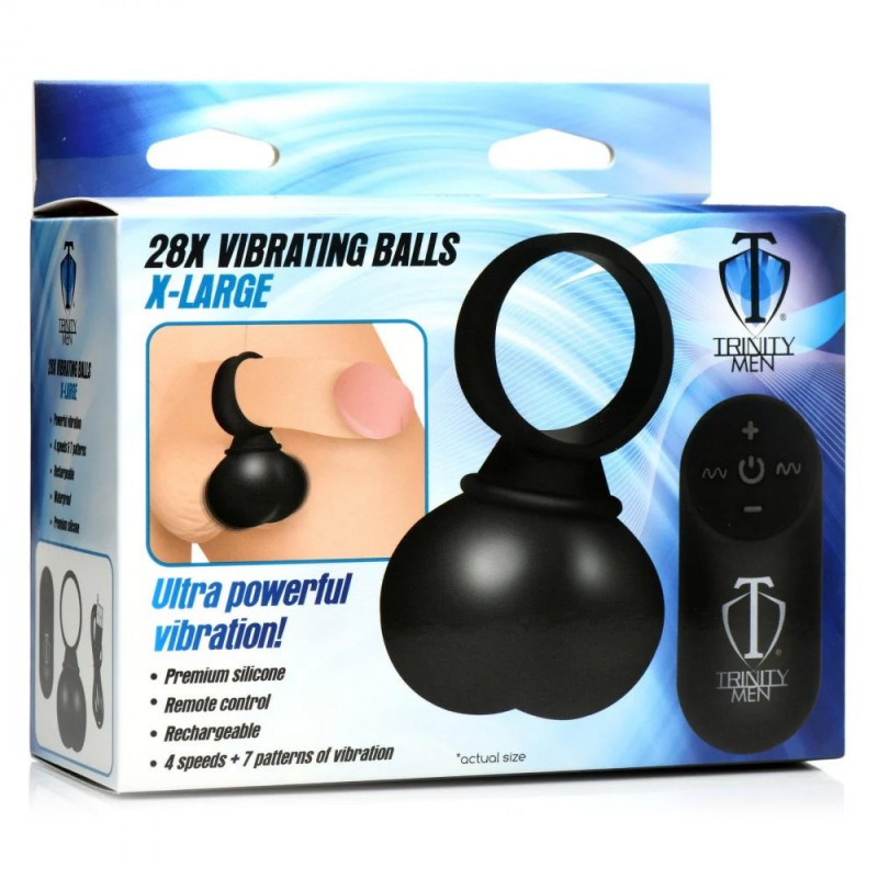 xr brands 28x vibrating silicone penis ring balls exquisite package