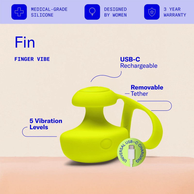 fin multi-function silicone finger vibrator
