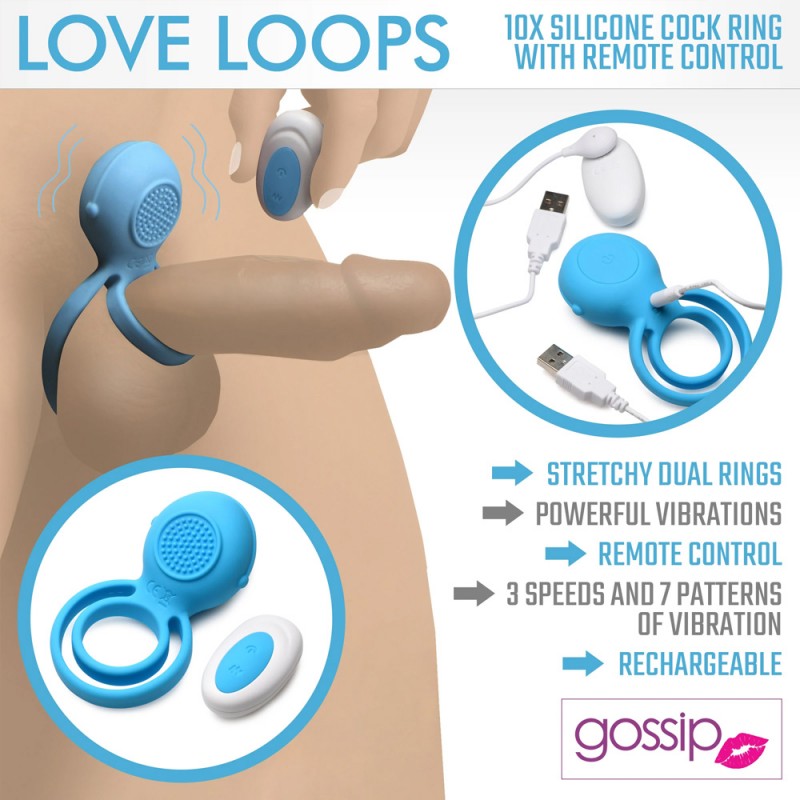 gossip love loops 10x cock ring silicone peins ring vibrator for couple