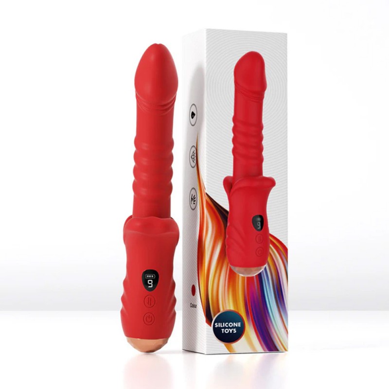 package of MizzZee Silicone Soft Big Mouth Telescopic Stick Massage Vibrator