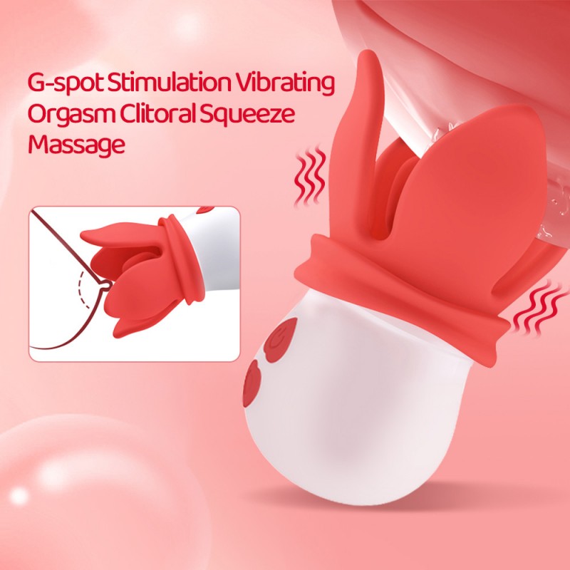 Venusfun Flower Clit Tongue Nipple Vibrator G-spot Stimulator6