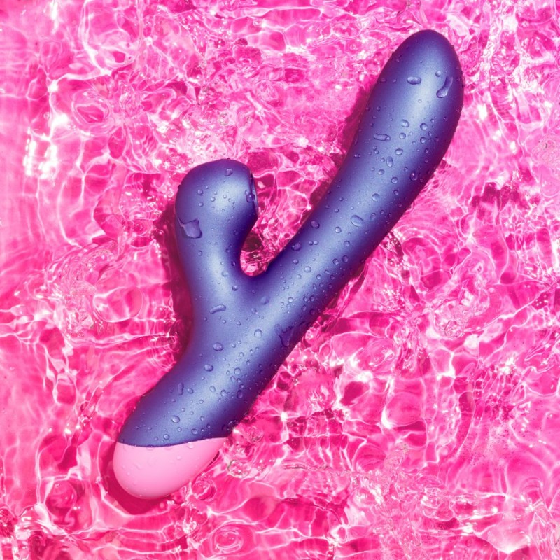 venusfun romp pulse air pulse rabbit silicone clitoral dual-motor vibrator with 7 pattern modes