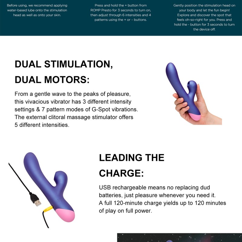 venusfun romp pulse air pulse rabbit silicone clitoral dual-motor vibrator Suitable for beginners