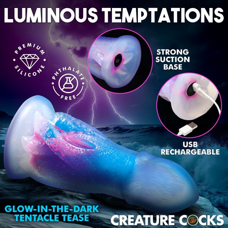 XR Brands Creature Cocks Cocktopus Deluxe Glow-in-the-Dark Vibrating Silicone Tentacle DildoXR Brands Creature Cocks Cocktopus D
