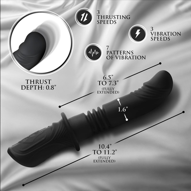 xr brands power thrust thrusting silicone wand penis vibrator with 3 thrusting speeds