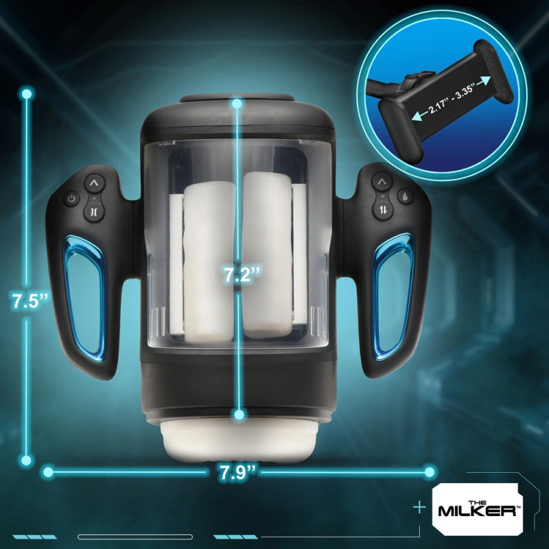 cyber milker advanced male masturbator with phone mount and self-heating