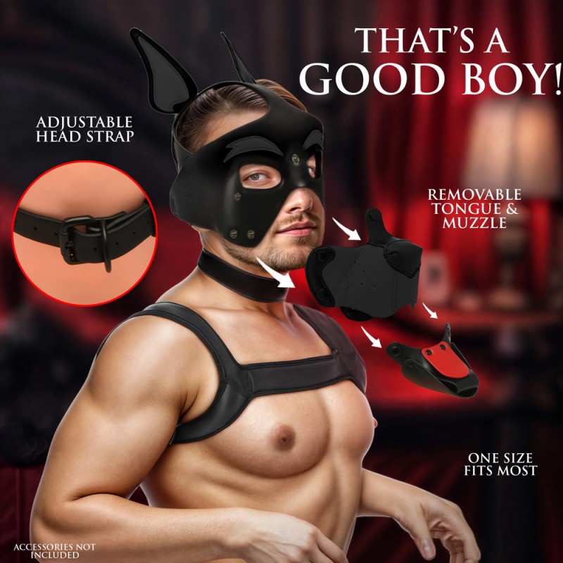 xr brands alpha dog pup dog headgear bondage hood bdsm mask one size fits most