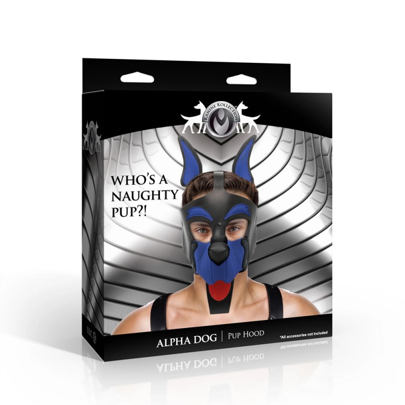 xr brands alpha dog pup dog headgear bondage hood bdsm mask blue package