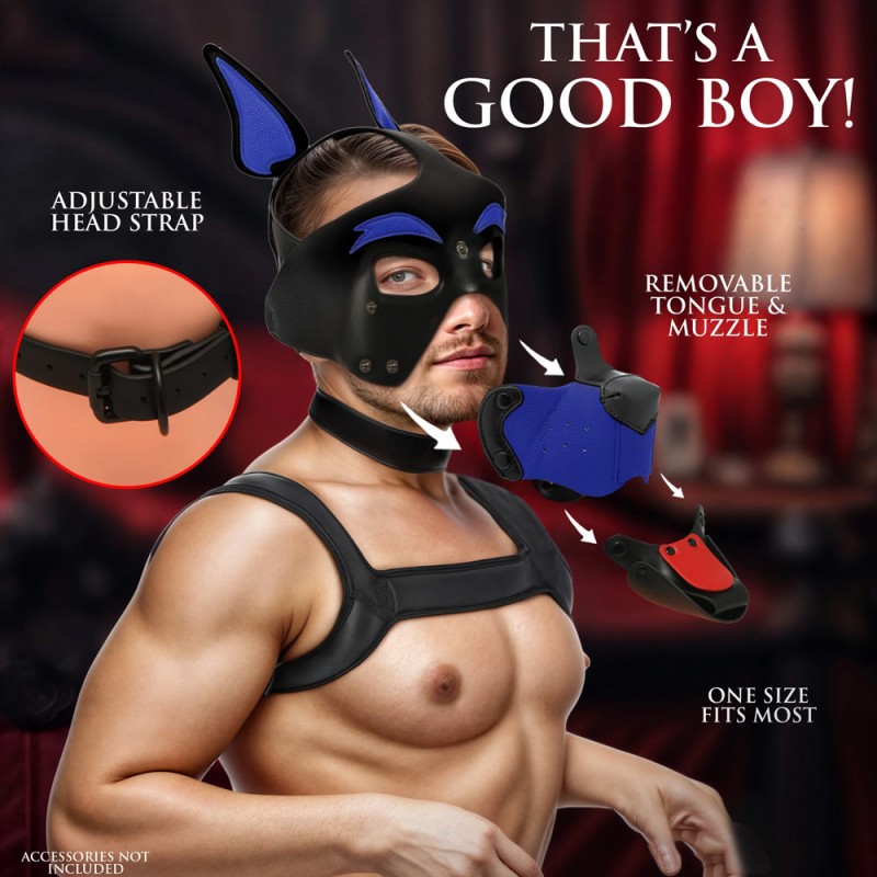 xr brands alpha dog pup dog headgear bondage hood bdsm mask adjustable head strap