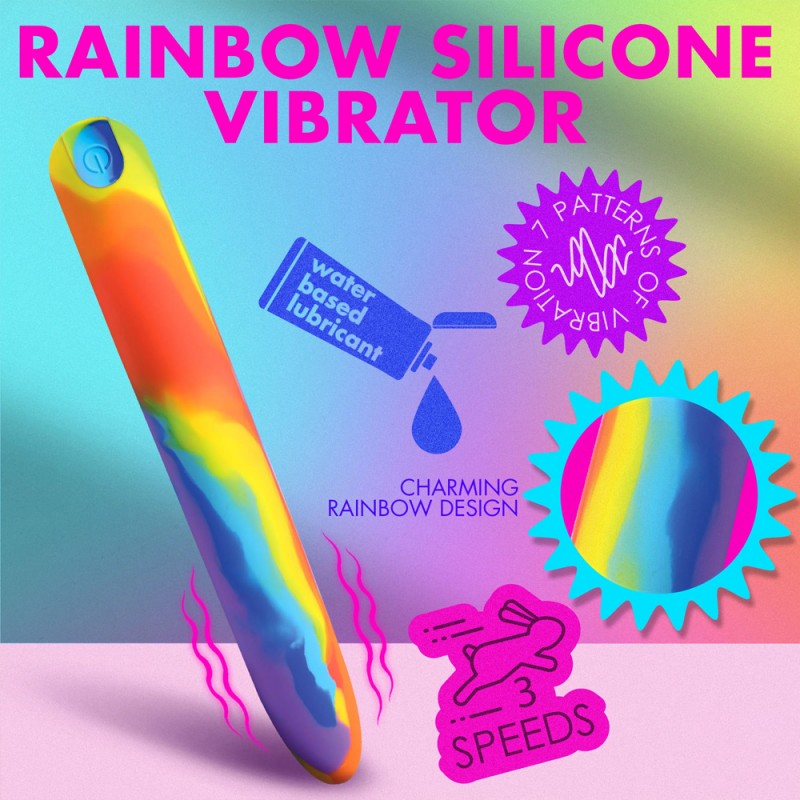 rainbow silicone bullet vibrator clitoral g spot stimulator
