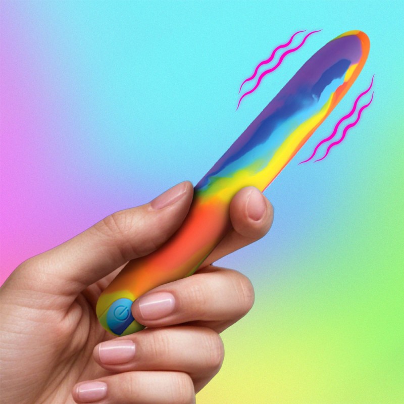 rainbow silicone bullet vibrator clitoral g spot stimulator for women