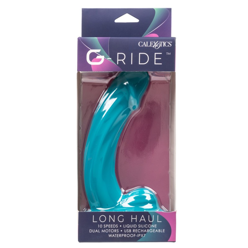 calexotics g-ride long haul silicone vibrating dildo pad with exquisite package