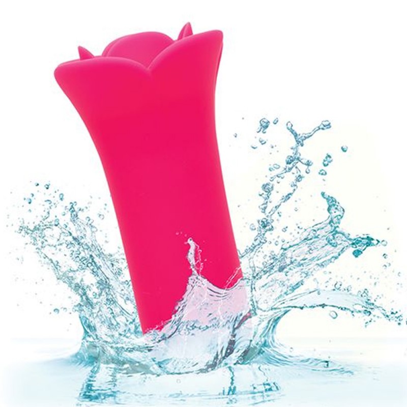 calexotics naughty bits lily licker mini flower flicker clitoral vibrator waterproof
