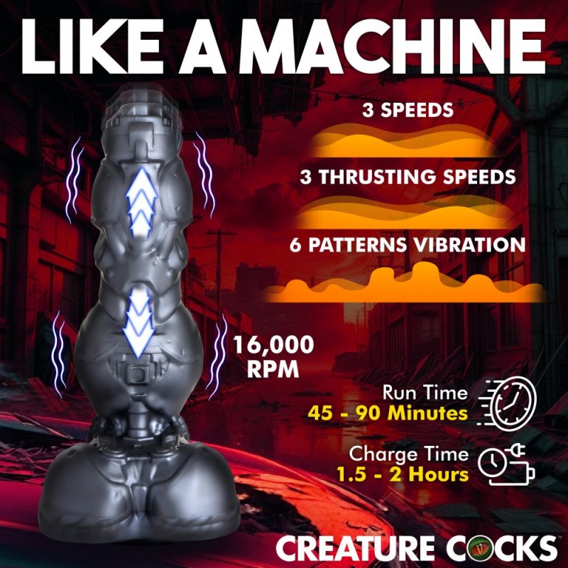 cyborg cock thrusting and silicone vibrating dildo with remote for couple women