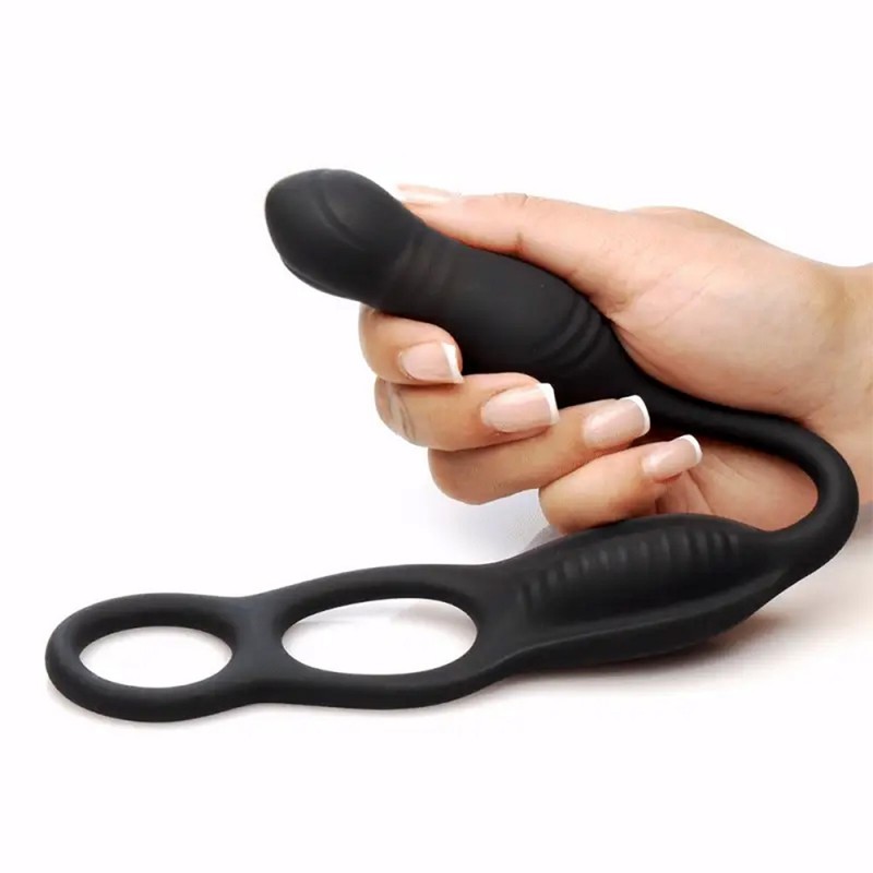 xr brands hyper thrusting and vibrating anal plug Ribbed taint stimulator
