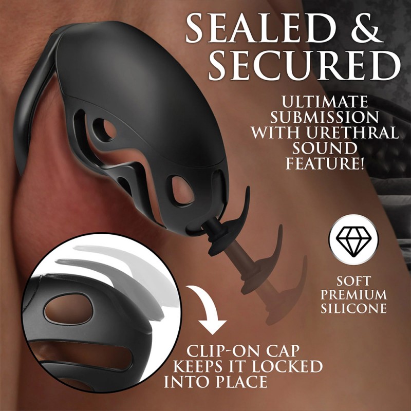 master series captor chastity cage with urethral sounds bdsm gear