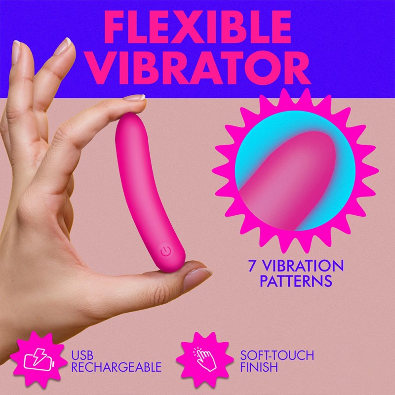 tapered flexible silicone bullet pink waterproof