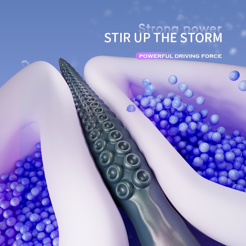 Suction-cupped silicone tentacles providing textured pleasure and deep penetration