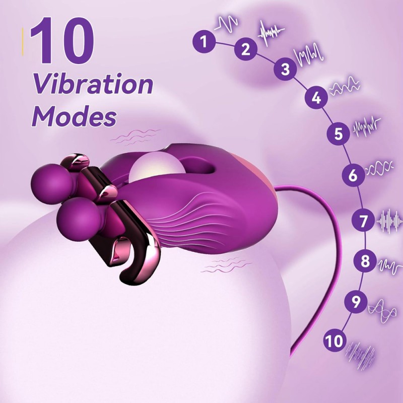 venusfun rose silicone nipple clamps vibrator clitoral stimulator for women