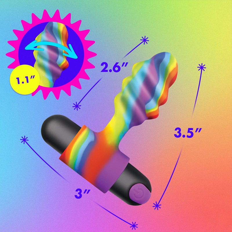 vibrating rainbow butt plug silicone anal plug vibrator with remote control for women