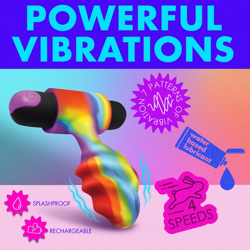 bang vibrating rainbow butt plug silicone anal plug vibrator with remote control for women