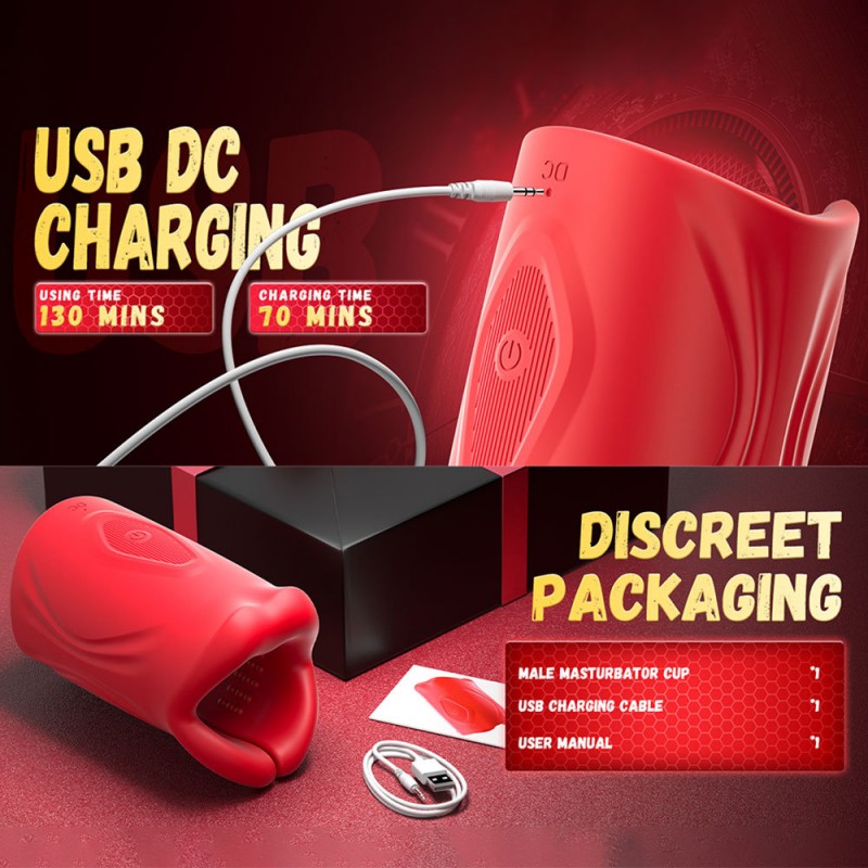 venusfun hot kiss silicone blowjob electric male masturbator usb charging