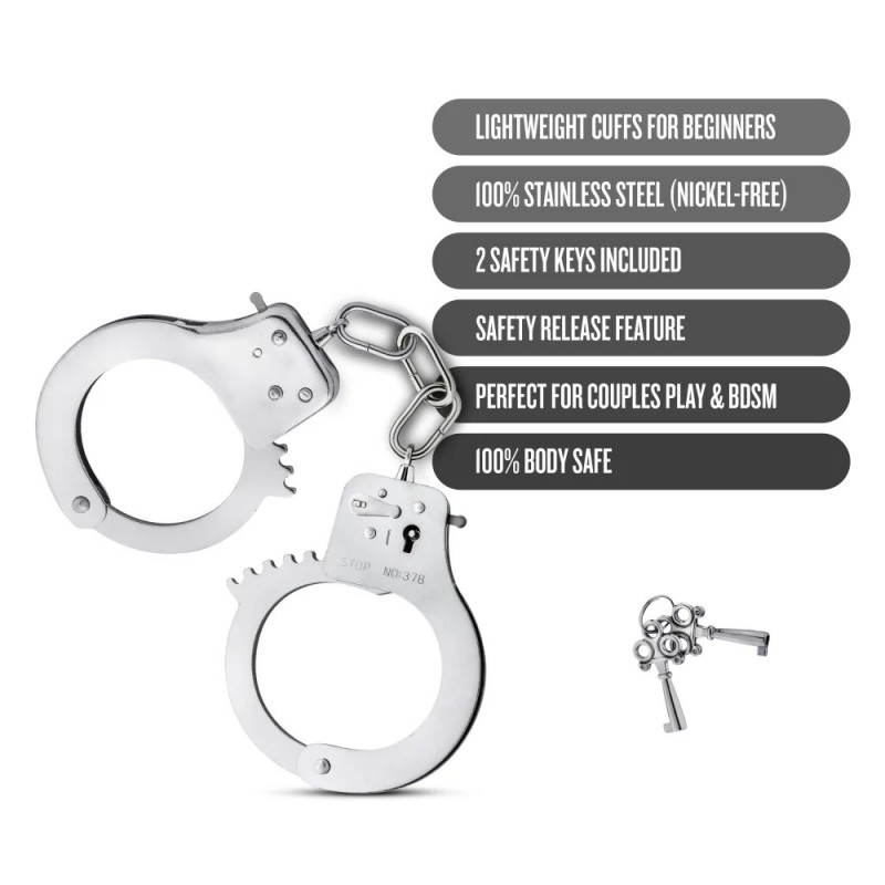 close-up of safety release lever on adjustable bondage wrist cuffs