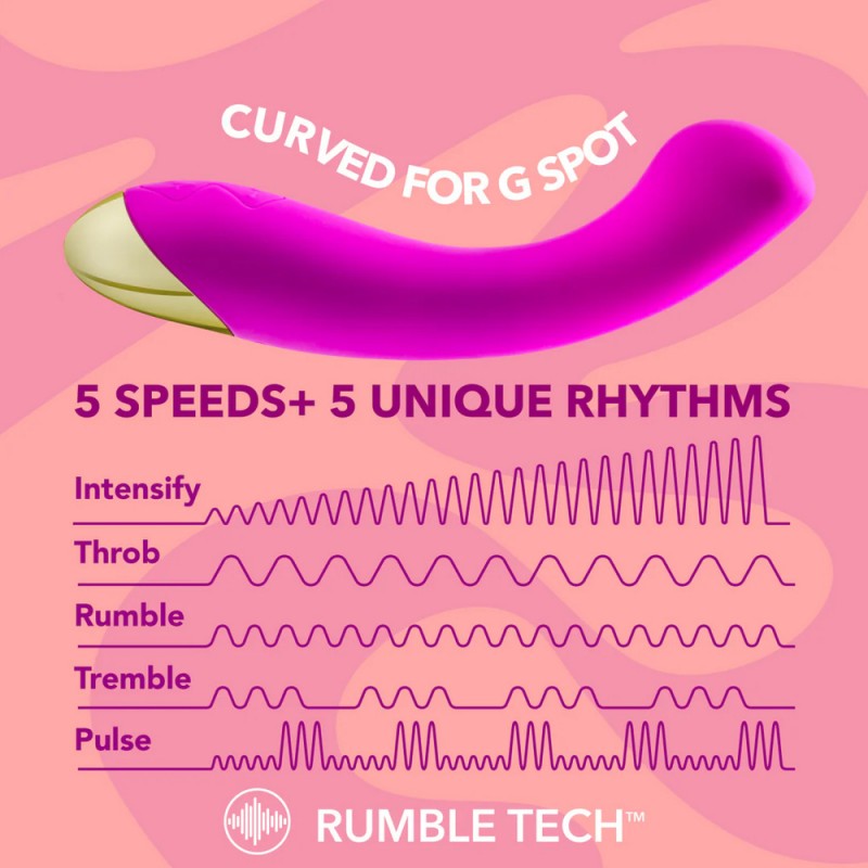 blush aria bangin af rechargeable silicone g-spot vibrator 5 speeds