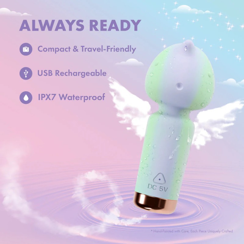 blush play with me unicorn dreams silicone wand clitoral vibrator ipx7 waterproof