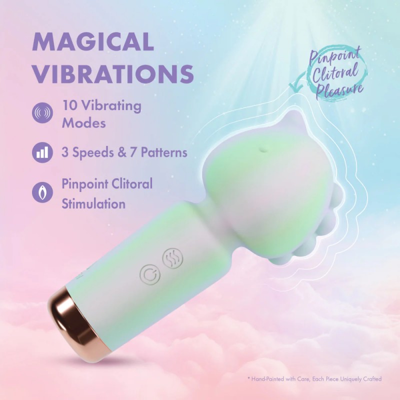 blush play with me unicorn dreams silicone wand clitoral vibrator premium silicone