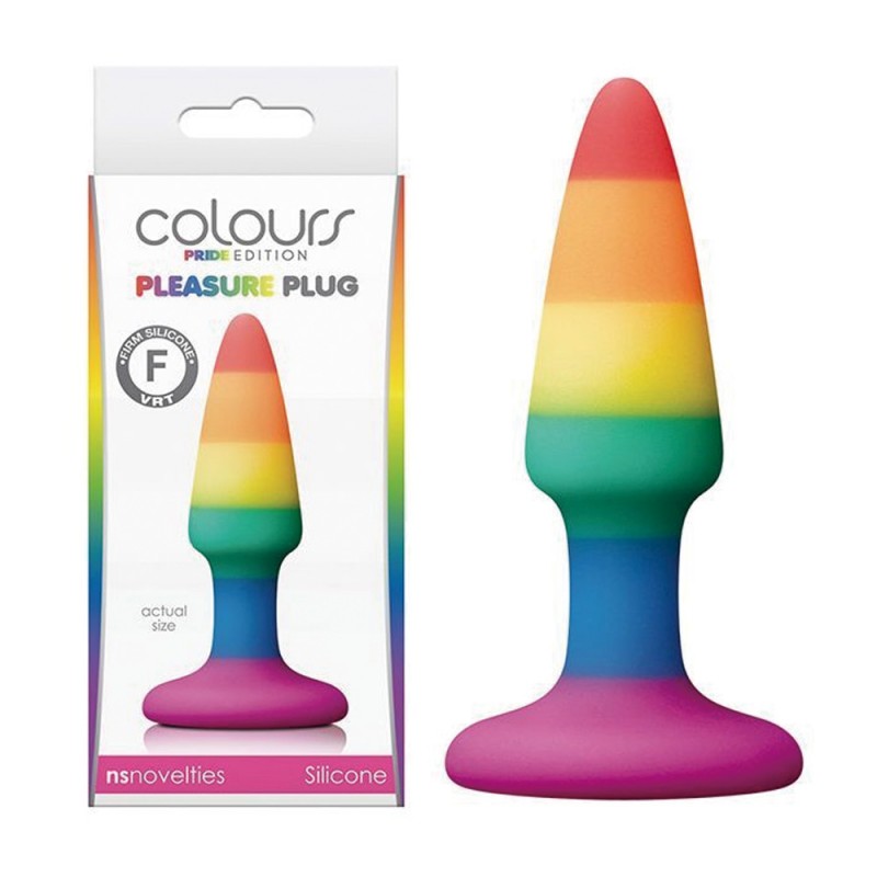 ns novelties colours pride edition pleasure rainbow anal plug compatible with all types of personal lubricants