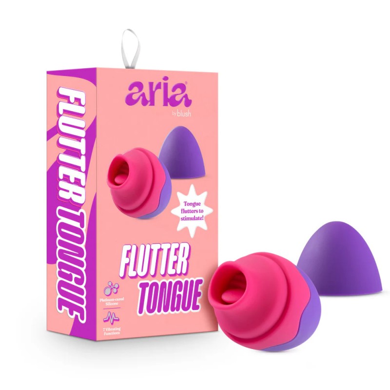 blush aria flutter tongue flicking silicone rechargeable clitoral stimulator with exquisite package