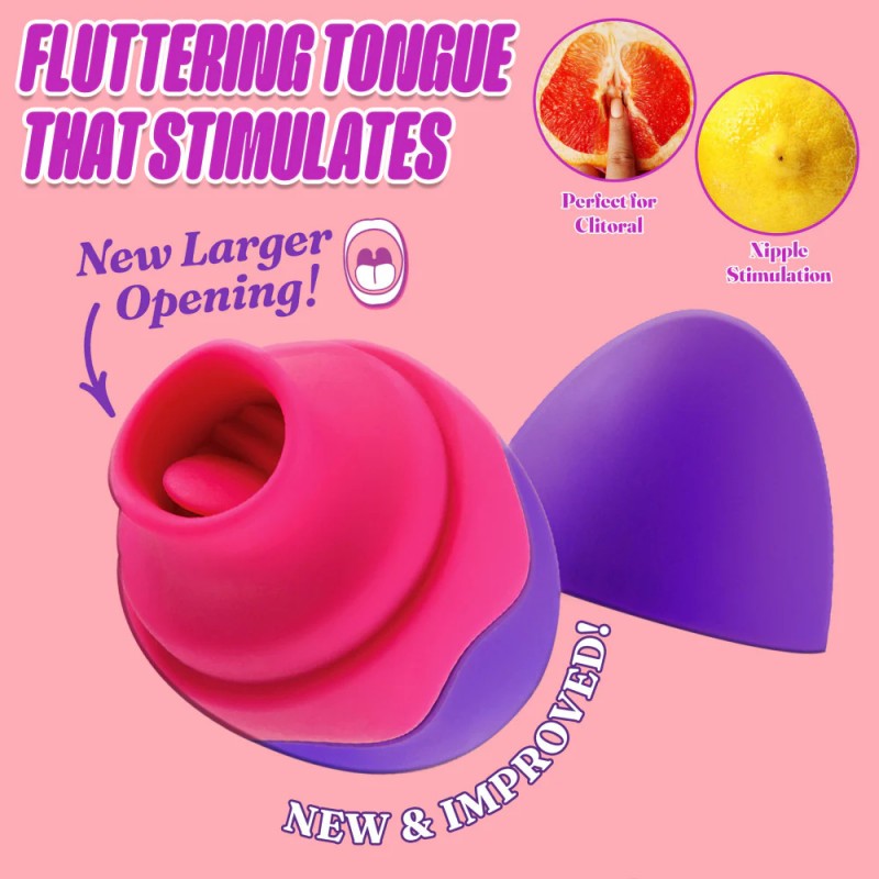 blush aria flutter tongue flicking silicone rechargeable clitoral stimulator suitable size