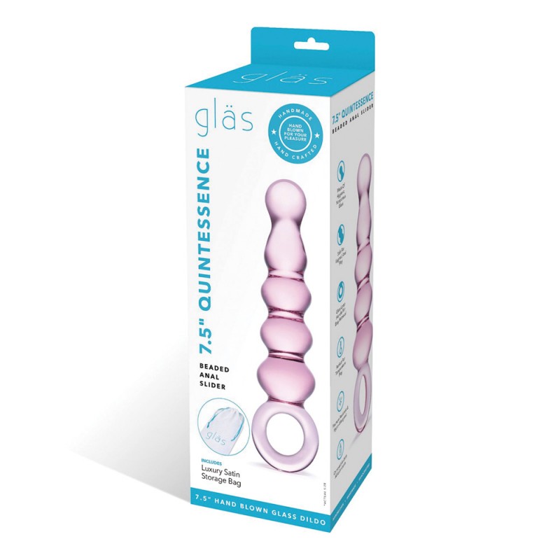 glas quintessence beaded glass anal plug slider with exquisite package