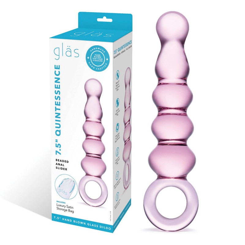 glas quintessence beaded glass anal plug slider