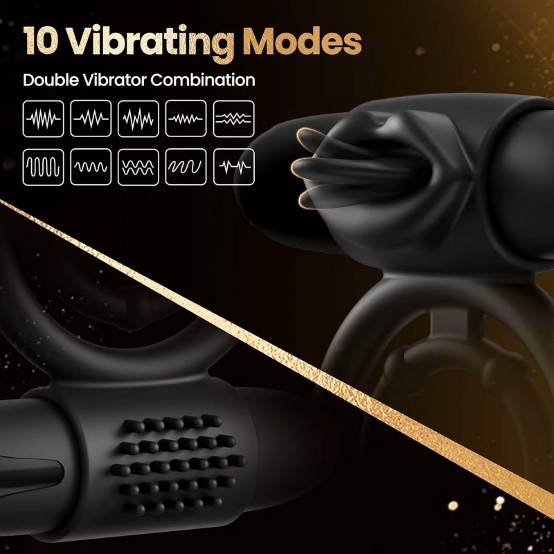 venusfun double lock penis ring with vibration bullet cock ring