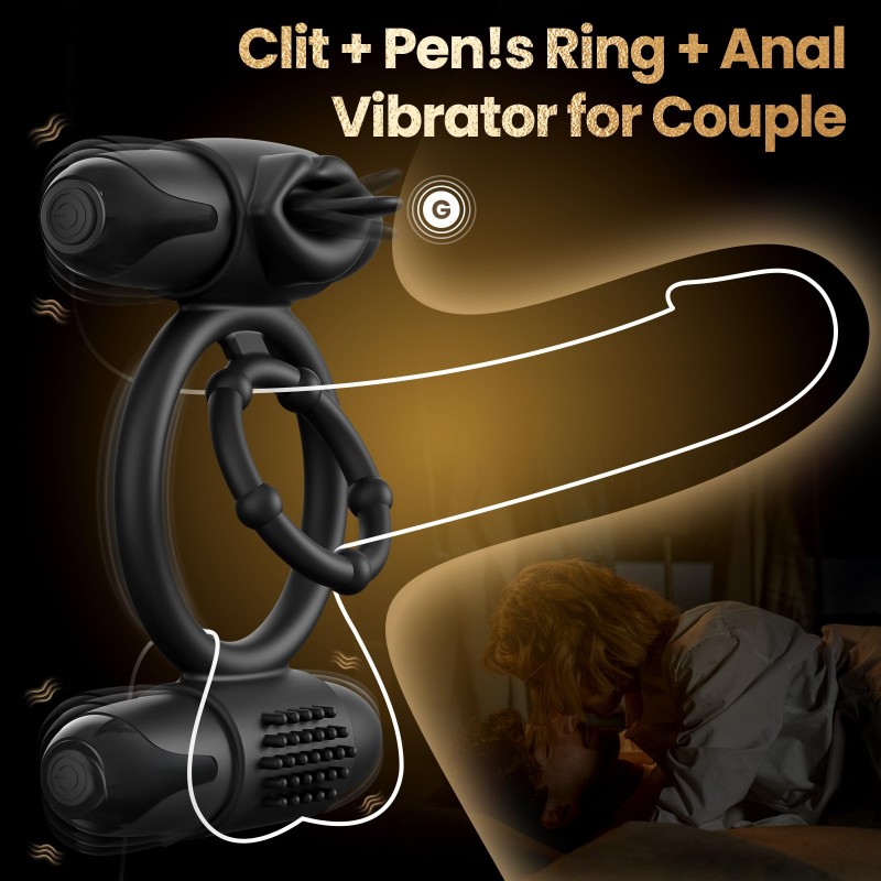 venusfun double lock penis ring with vibration bullet cock ring