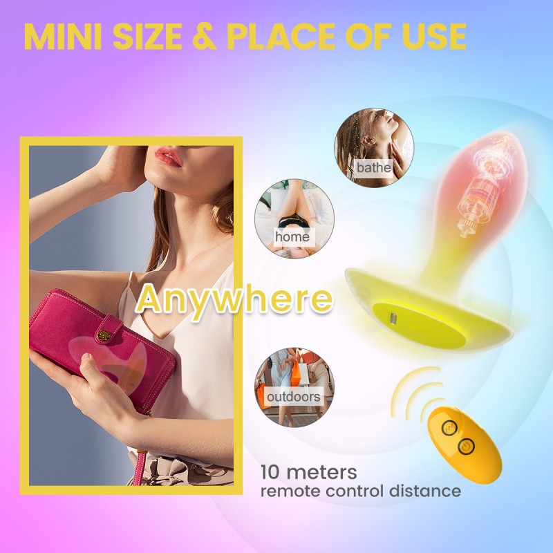 venusfun koi silicone vibrating clitoral butt plug with remote control mini size