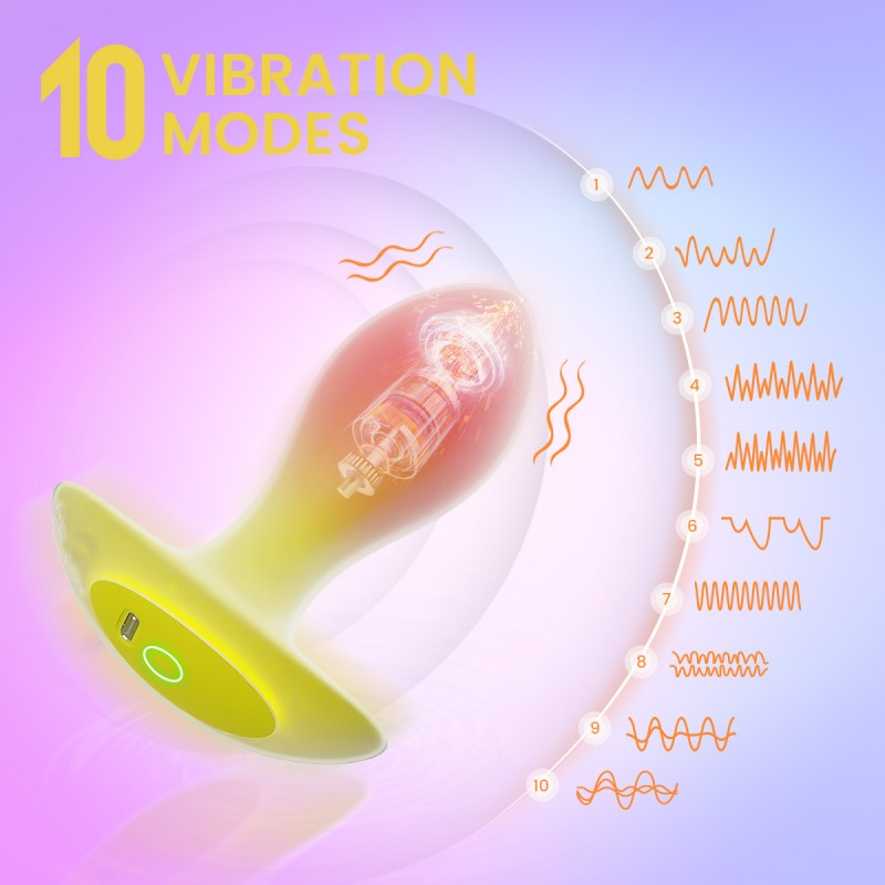 venusfun koi silicone vibrating clitoral butt plug with remote control 10 vibration modes