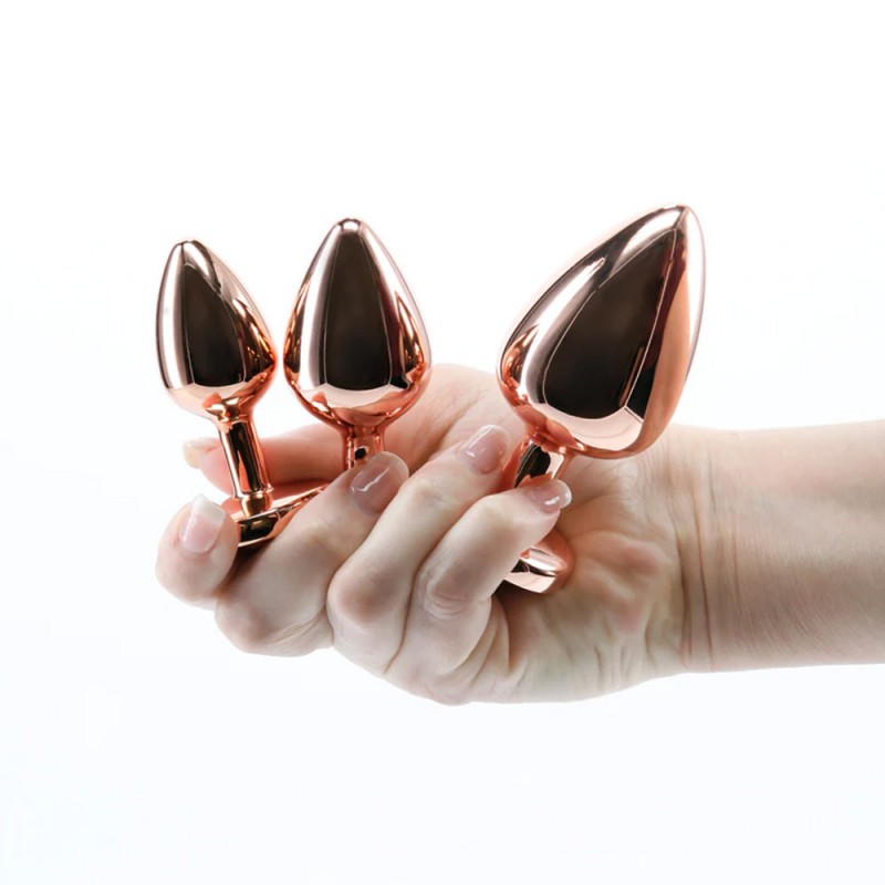 venusfun metal butt plug set 3 sizes purple luxury jewelry anal trainers