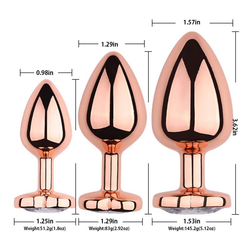 venusfun metal butt plug set 3 sizes purple luxury jewelry anal trainers