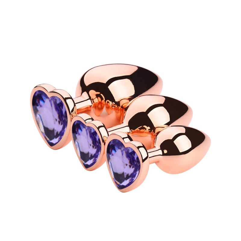 venusfun metal butt plug set 3 sizes purple luxury jewelry anal trainers