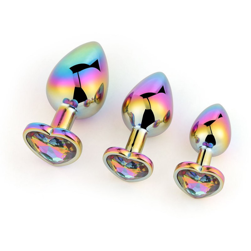 venusfun metal butt plug set 3 sizes rainbow luxury jewelry anal trainers