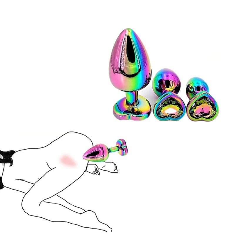 venusfun metal butt plug set 3 sizes rainbow luxury jewelry anal trainers