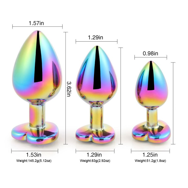 venusfun metal butt plug set 3 sizes rainbow luxury jewelry anal trainers