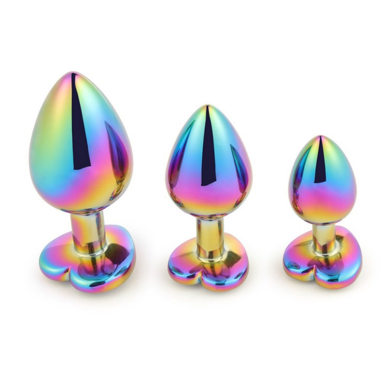 venusfun metal butt plug set 3 sizes rainbow luxury jewelry anal trainers