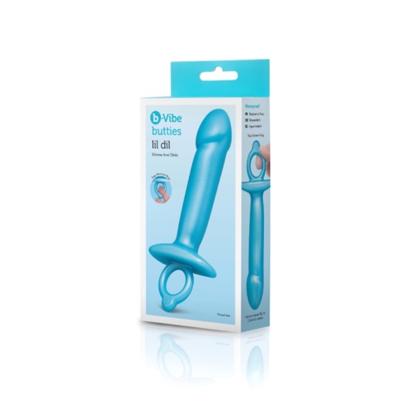 b-vibe butties lil dil silicone anal dildo butt toy with finger ring exquisite package