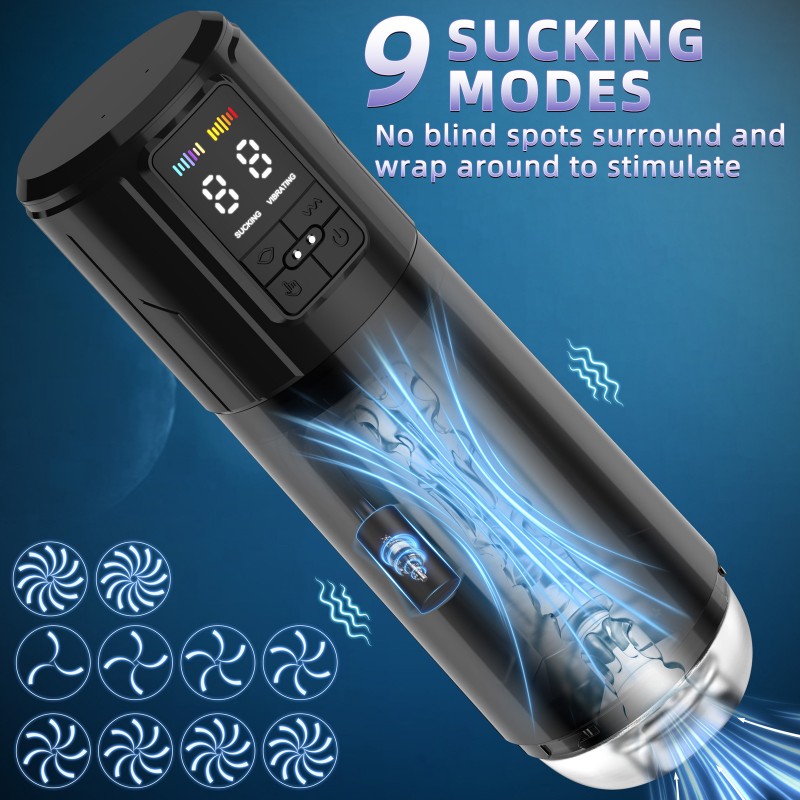 male pleasure device with vibration suction